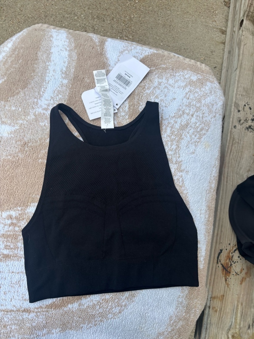 Fabletics Black Seamless Racerback Sports Bra
